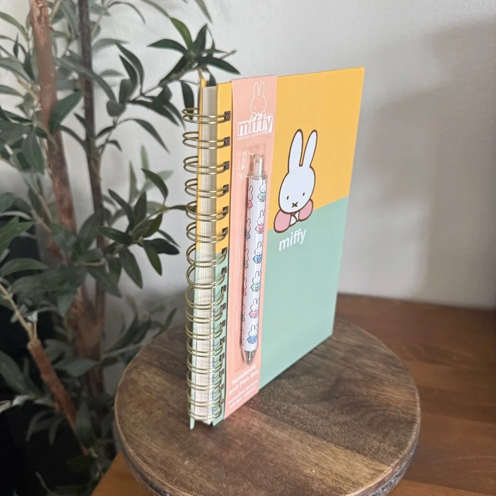 Miffy Pastel Spiral Notebook w STICKERS & Pen Set Orange Circle Studio MY019 New
